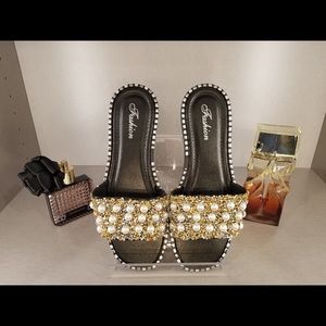 NWOT, Bead Studded Sandals, Instagram favorite